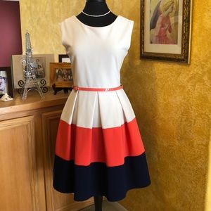 Beautiful cream, peach, dark blue color dress 👗